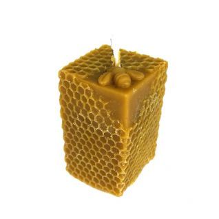 Vela Figura Miel rectangular rota abejas 125g.